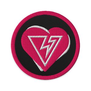 Vee Heart 3″ embroidered patch