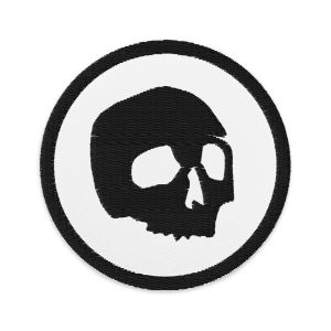 Vee Skull 3″ embroidered patch