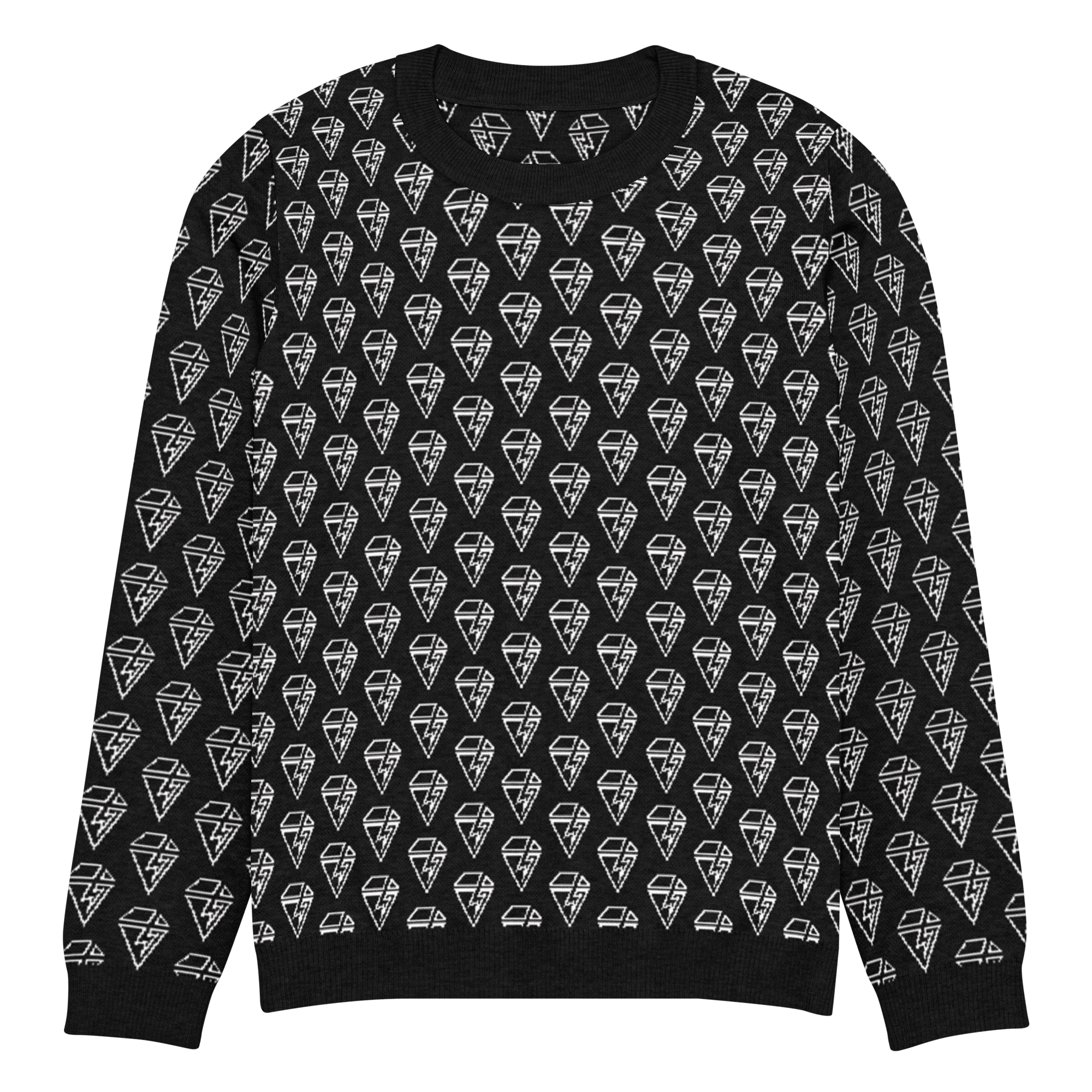 V Diamond Knitted crew neck sweater