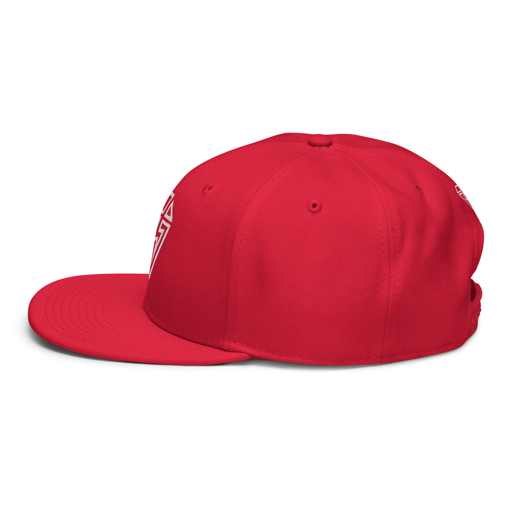 Red snapback cap by VEHEMENCE