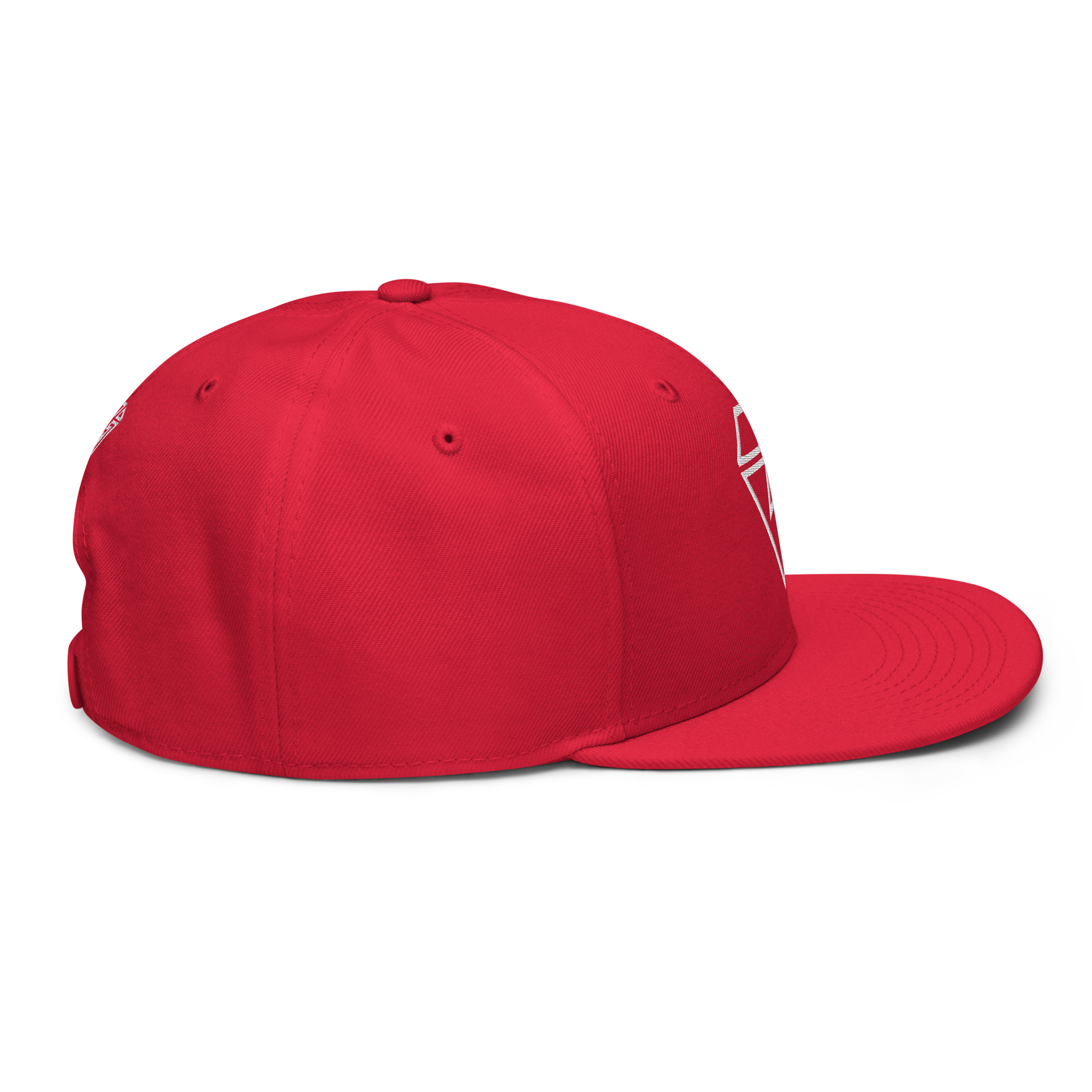 Red snapback cap by VEHEMENCE